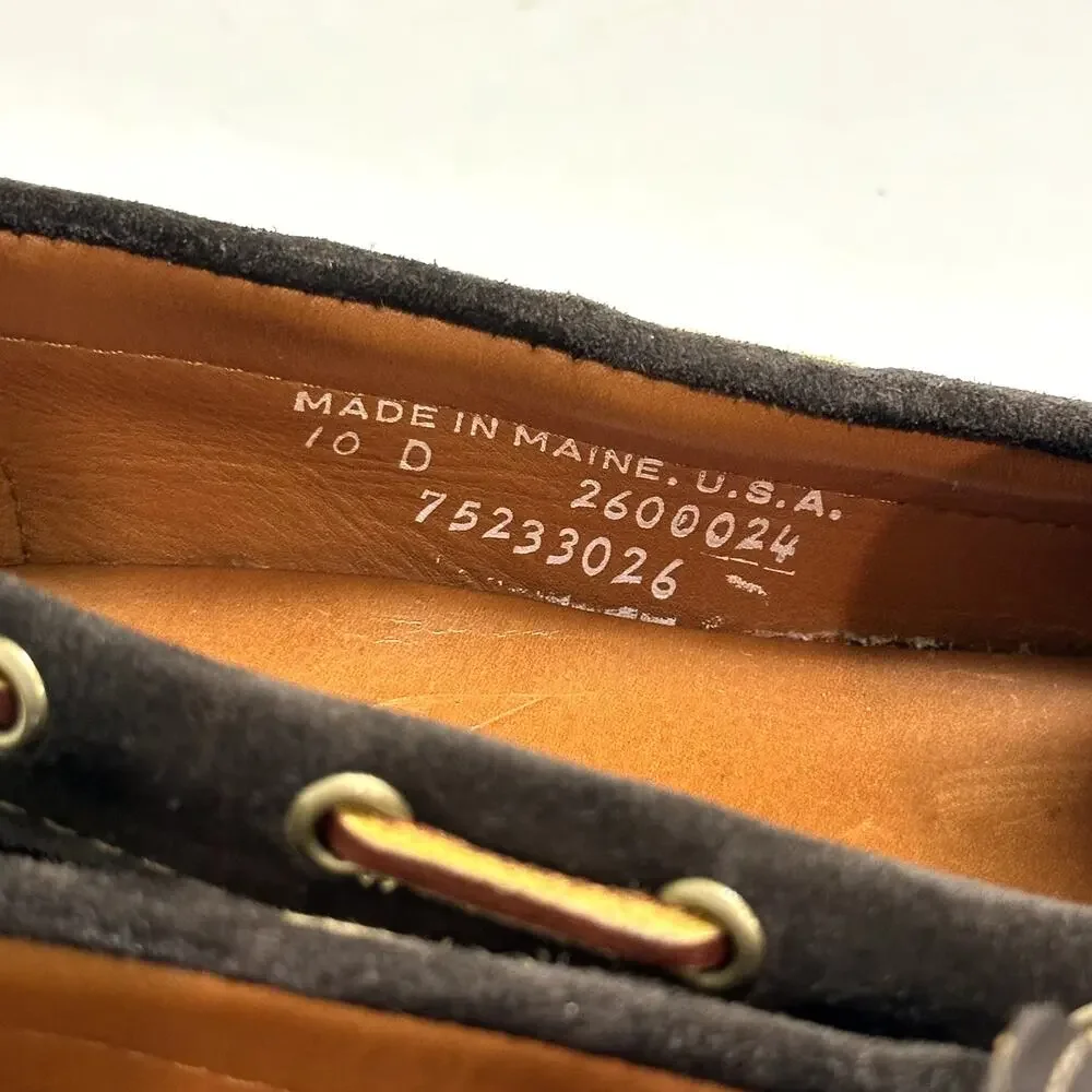 EUC RARE Rancourt & Co. Dark Brown Suede Moc Loafer Handsewn Made in USA 10